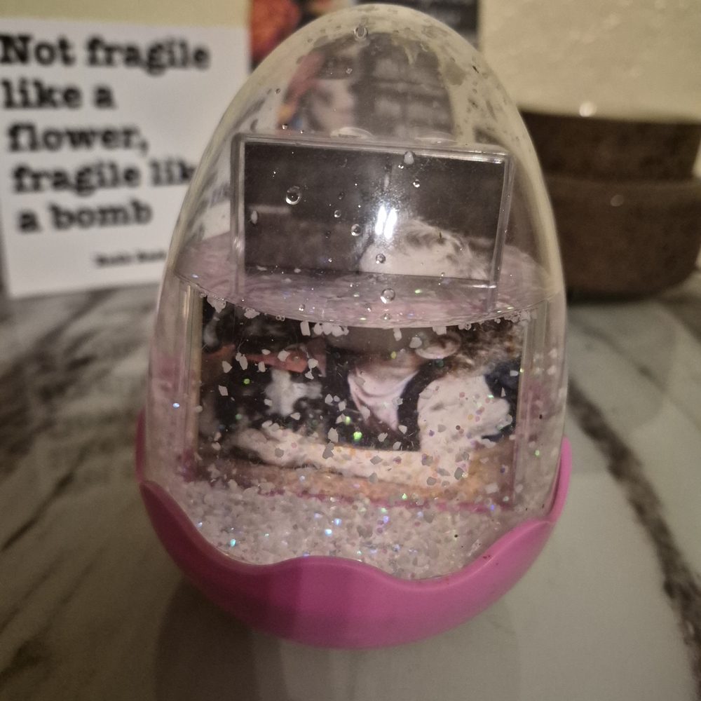 Pink Glitter Photo Frame Egg